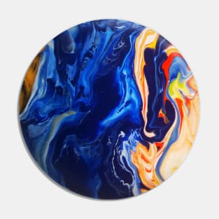 Blue Ocean With Rocks and Beach Abstract Fluid Art Waves Pin