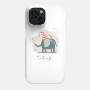 Cute hand drawn sleeping elephant in simple childish style Phone Case