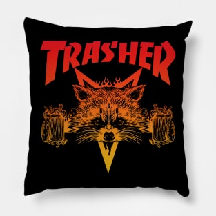 TRASHER (red yellow hue) Pillow