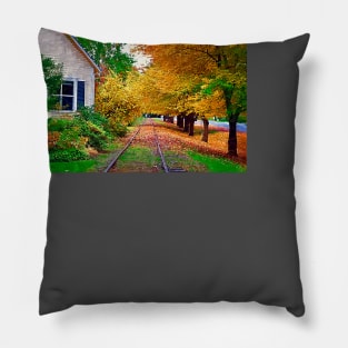 Tracks By The House Pillow
