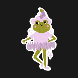 Fairy Princess Ballerina Frog - Cute Cottagecore Sticker T-Shirt