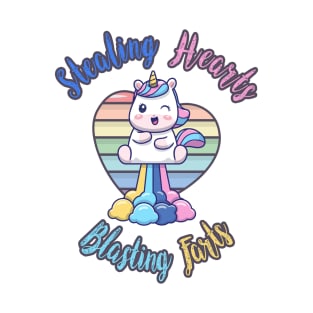 Stealing Hearts and Blasting Farts - Funny Saying For Kids Clothing, Baby Toddler Newborn Apparel and Valentines Day Humor T-Shirt