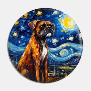 Boxer Dog Night Pin