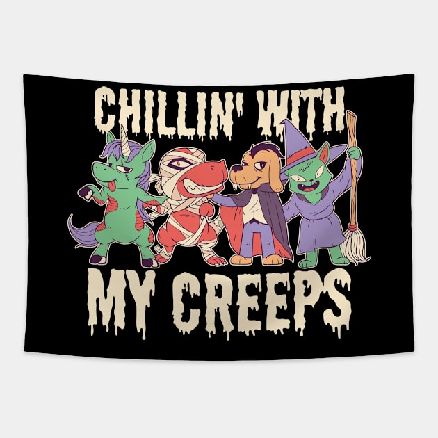 Chillin' with my Creeps Tapestry by madeinchorley