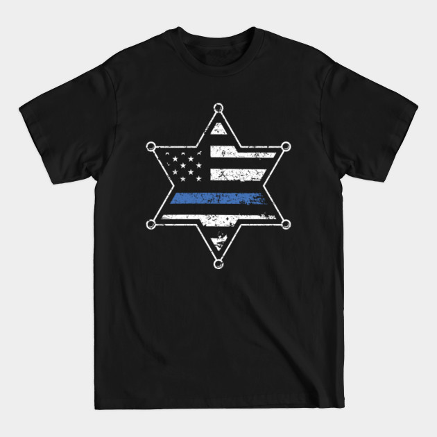 Discover Thin Blue Line Police Officer US American FLag - Thin Blue Line - T-Shirt