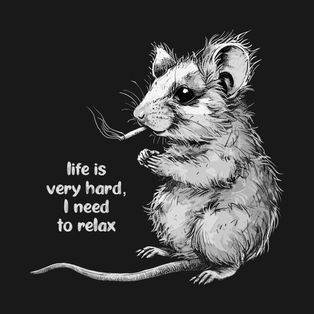 Funny Rat Smoking For Relax by Salsa Graphics