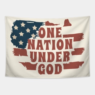 One nation under god in rustic flag map Tapestry