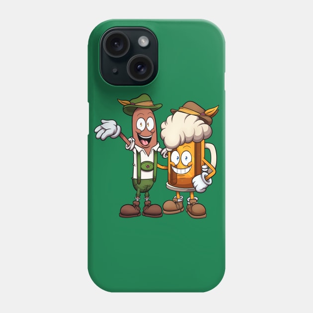 Oktoberfest Sausage And Beer Phone Case by TheMaskedTooner