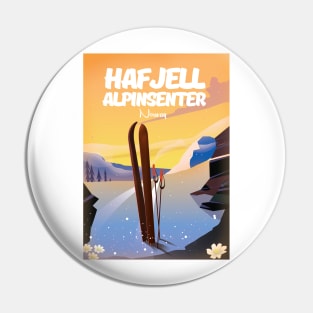 Hafjell Alpinsenter Norway Ski poster Pin