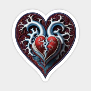 Deadhead Heart Embroidered Patch Magnet