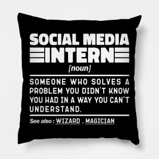 Social Media Intern Noun Definition Job Title Sarcstic Design Funny Social Media Intern Pillow