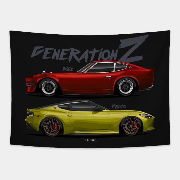 280z & Z Proto - Gen Z Tapestry by LpDesigns_