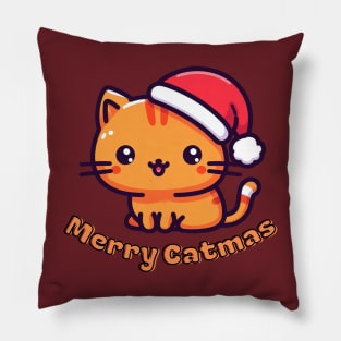 Catmas Christmas Cat Pillow