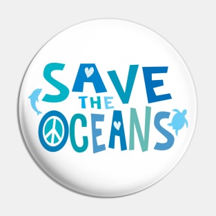 Save the Oceans with Peace, Love, & Sea Life Pin