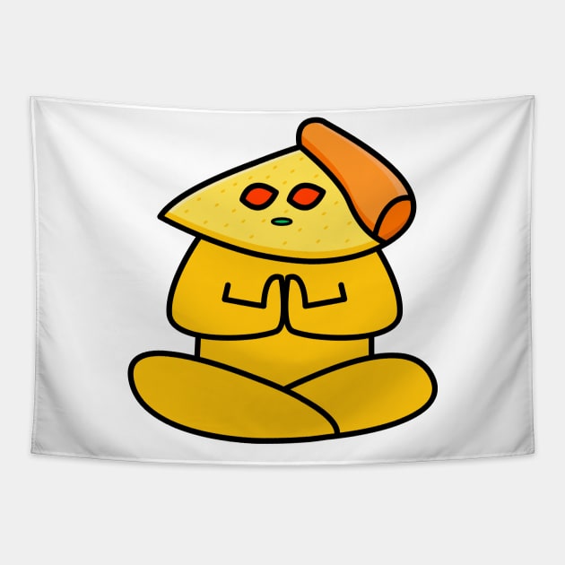 International yoga day with cute pizza character Tapestry by Bekis