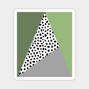 Geometric Polka Dot, Black, Sage and Olive Green Magnet