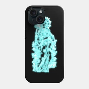 Light Blue Neon Art Virgin Mary Phone Case