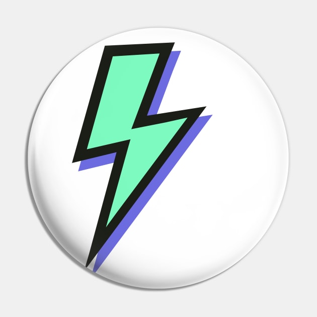 Mint Green and Purple Lightning Bolts Pin by OneThreeSix
