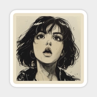 Retro Anime Girl Vintage Magnet