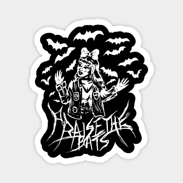 Praise The Bats Goth Punk Girl Magnet by LunaElizabeth