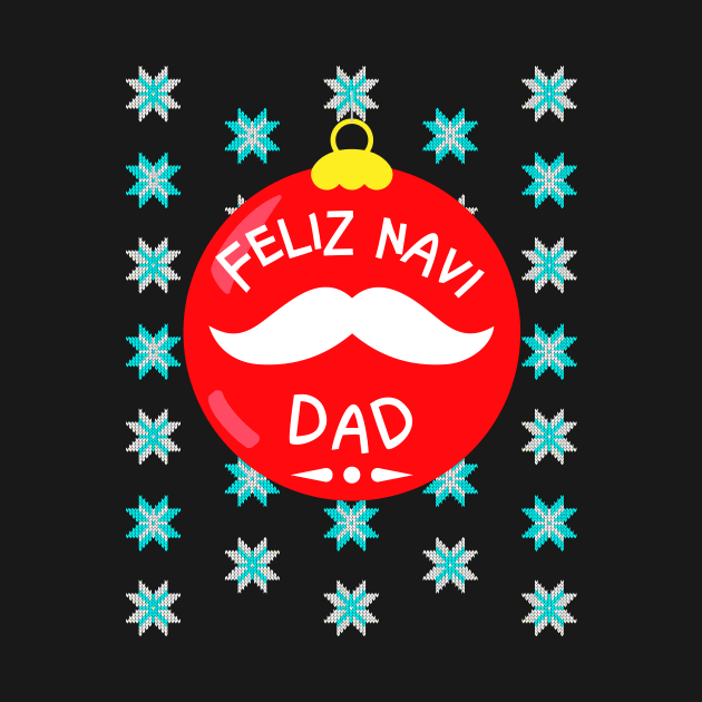 Feliz Navi Dad Red Christmas Ornament Design by Brobocop