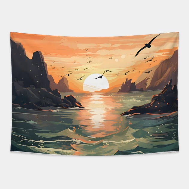 Winged Horizon Tapestry by insaneLEDP