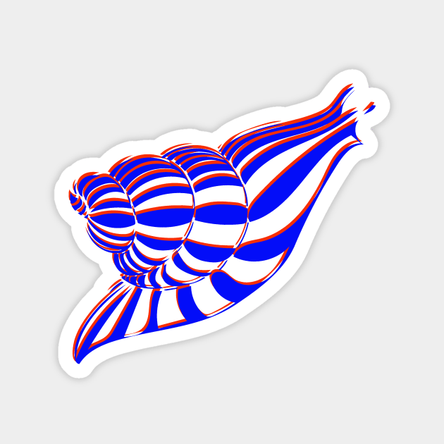 3D Red and Blue Swirl Snail Magnet by RJKpoyp