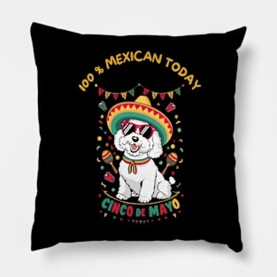 Bichon Frise Dog Cinco de Mayo Pillow