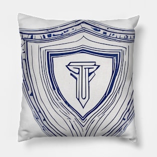 Shield Royal Blue Shadow Silhouette Anime Style Collection No. 288 Pillow