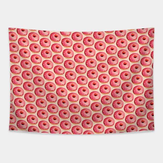 Strawberry Donut Pattern Tapestry by KellyGilleran