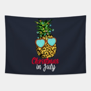 Christmas In July Pineapple Xmas Tree Summer Tapestry