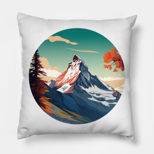 Matterhorn peak illustration Pillow