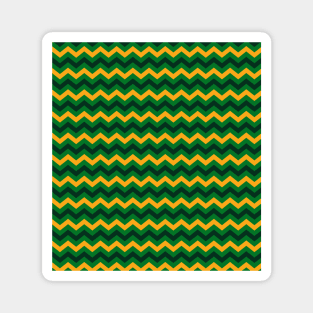 Yellow Black and Green Chevron Zigzag Pattern Magnet