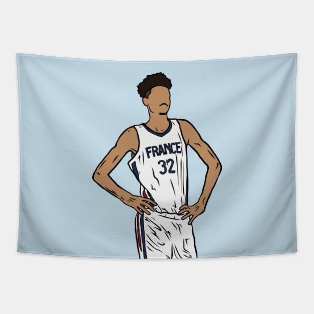 Victor Wembanyama France Tapestry by rattraptees