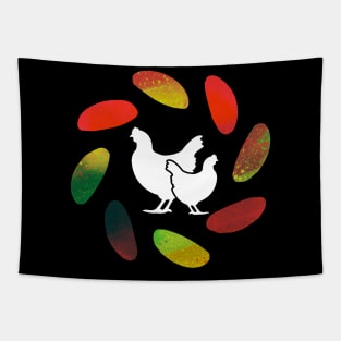 Funny Farmer Chicken Egg Cycle Agriculture Gift Tapestry