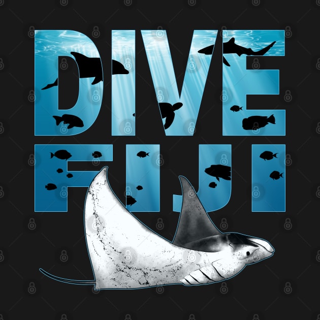 Dive Fiji Manta Ray by NicGrayTees