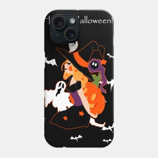 "Happy Halloween" Cute Spooky Witch Phone Case