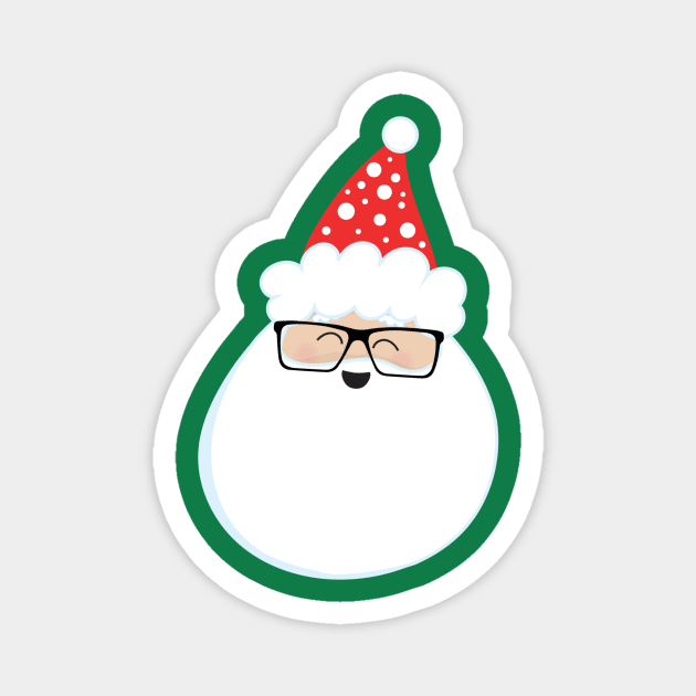 Laughing Santa Wearing Glasses Magnet by DANPUBLIC