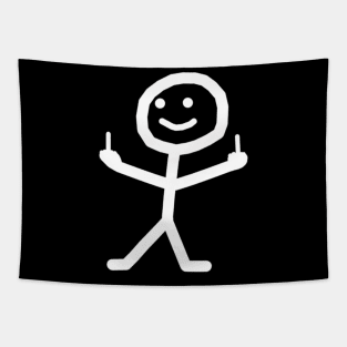 Stick Figure With Middle Finger Tapestry