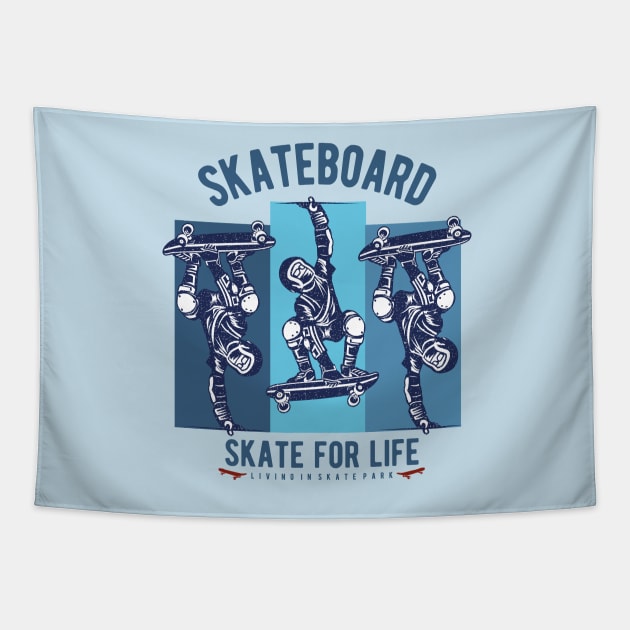 Skateboard skate park - Skater for life Tapestry by OutfittersAve