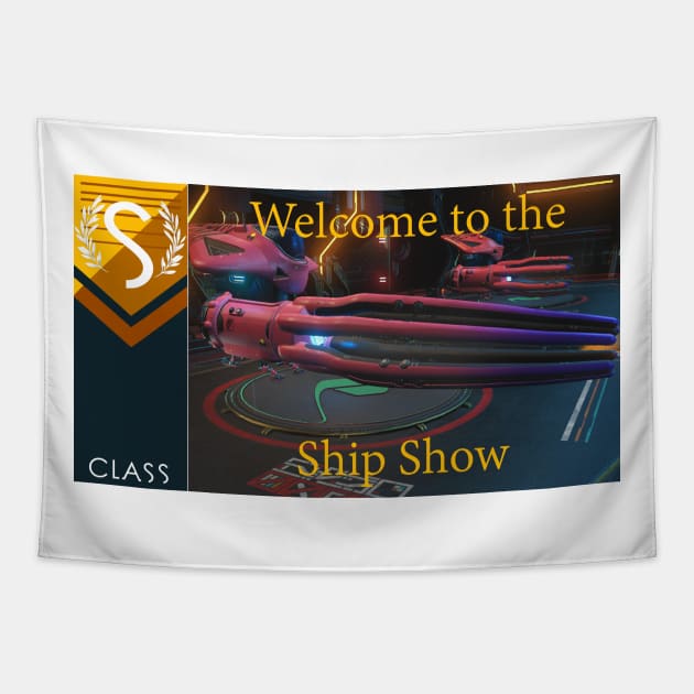 No mans sky themed welcome to the ships show Tapestry by atadrawing