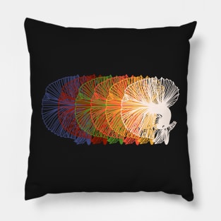 Rainbow Fish Vintage Pillow