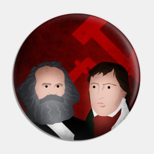 HEGEL AND MARX - SOCIALIST PHILOSOPHERS - PORTRAITS ILLUSTRATION Pin