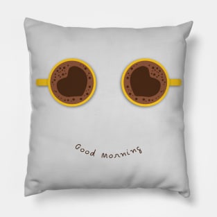 "Good Morning" Coffee Designe Pillow