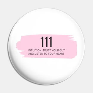 111 Angel Number pink Pin