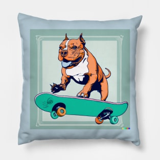 Skateboarding Pittie Pillow