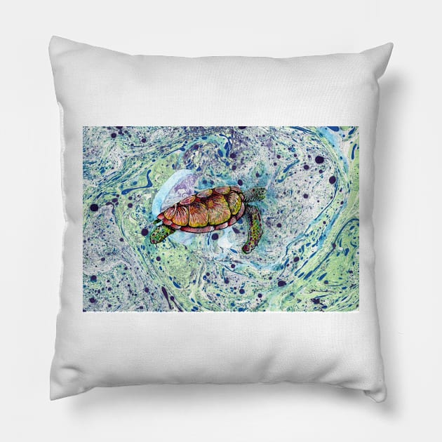 Tripping Turtle Pillow by MelTGazing