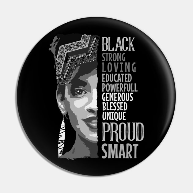 Afro Educated  Black Queen Pin by Caskara