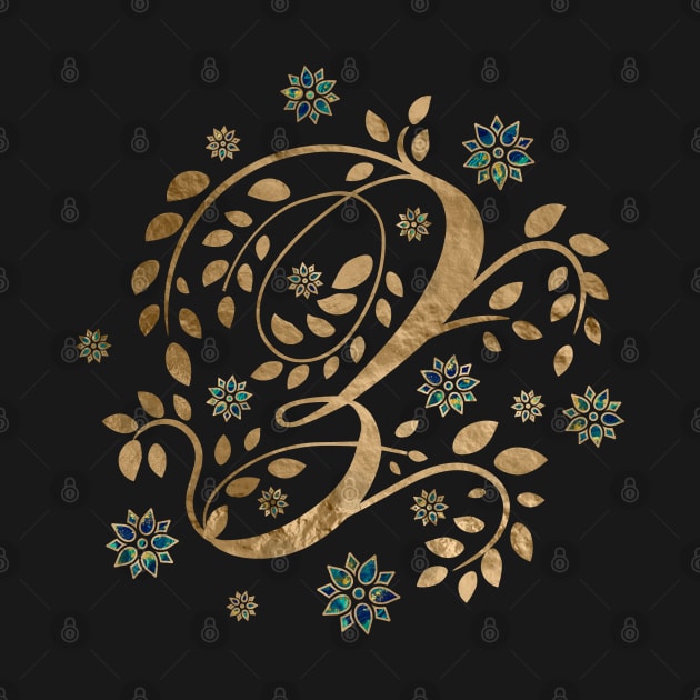 Luxury Golden Calligraphy Monogram with letter Z by Nartissima