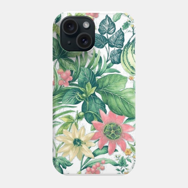 Tropical Spring Flower Water Colour Painting Phone Case by iambolders